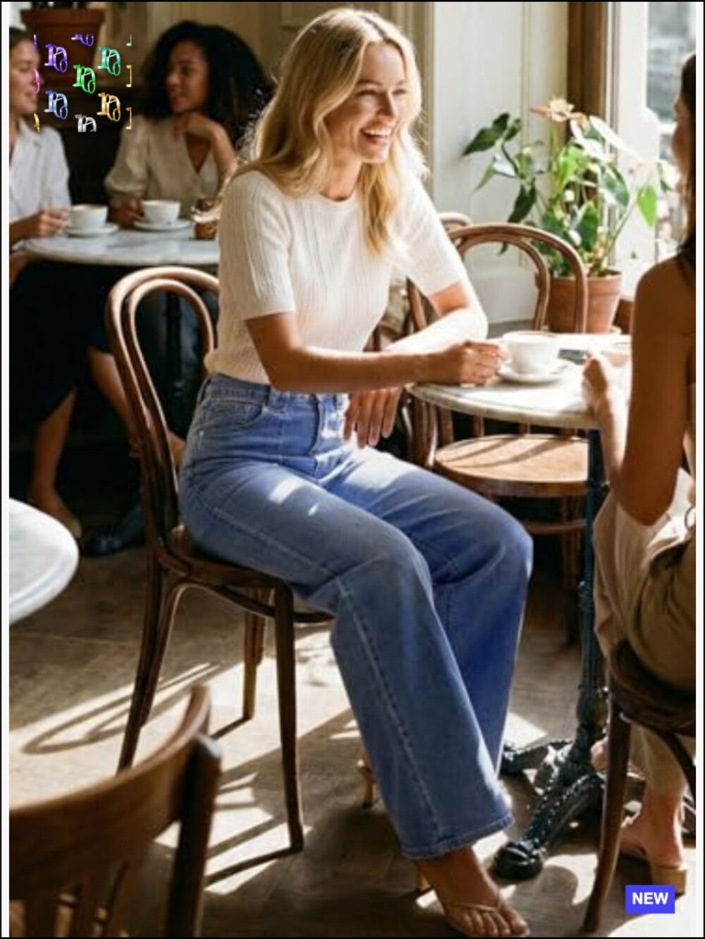 High Waisted Wide Leg Jeans Stretch Denim Pants Front Patch Pockets Retro Y2K - Picture 6 of 7